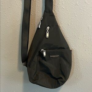 Baggallini Mini Sling Crossbody Backpack Grey